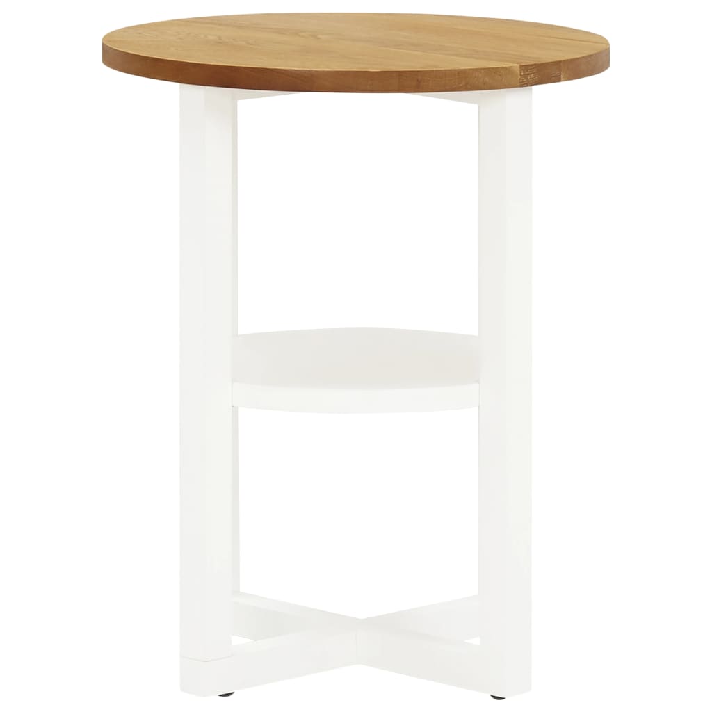 Mesita Auxiliar De Madera De Roble Maciza 40x50 Cm_0