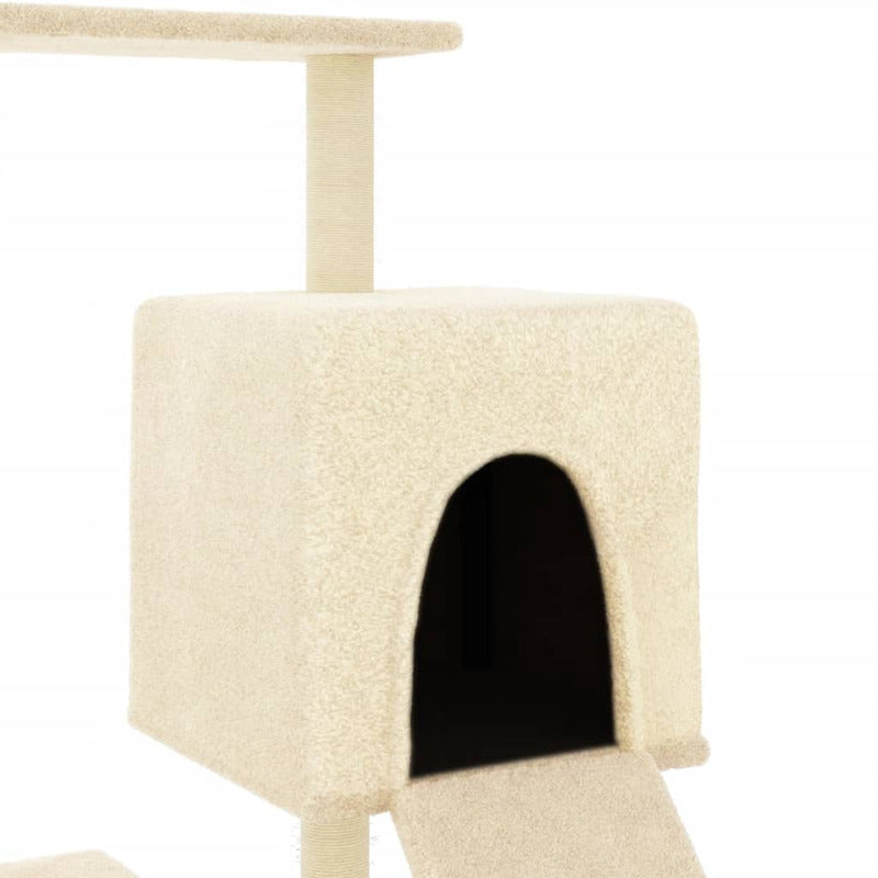 Vidaxl Rascador Para Gatos Con Postes De Sisal Color Crema 130,5 Cm_5