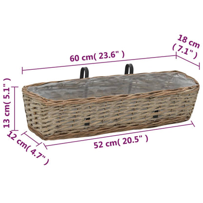 Jardinera Para Balcón Con Forro De Pe 2 Unidades Mimbre 60 Cm_5