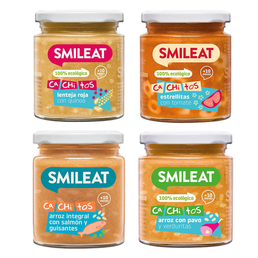 Pack Tarritos Cachitos comidas BIO Smileat 4 uds de 230g