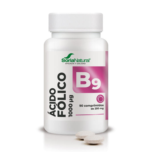 Ácido fólico de libertação prolongada, Soria Natural, 90 comprimidos