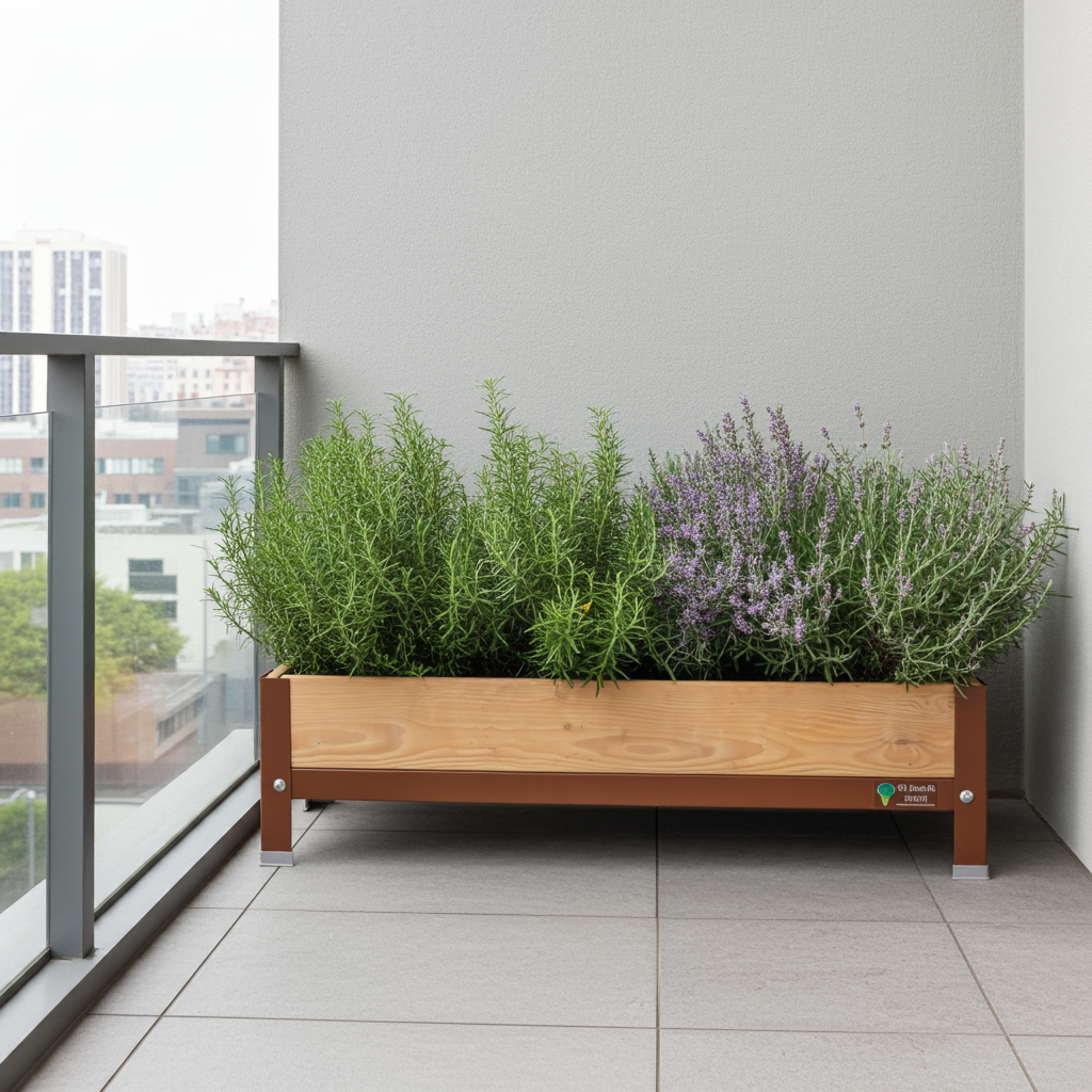 Mi Huerto Urban Jardinera Elevada Madera Con Bandeja Recoge Aguas | Estructura Metálica | Marrón | 90x30x26cm_5