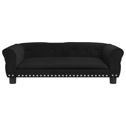 Cama Para Perros De Terciopelo Negro 95x55x30 Cm / Vetonek_4