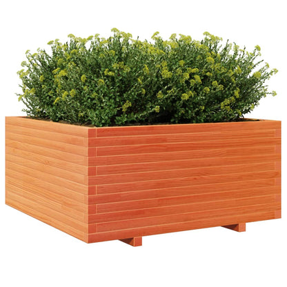 Jardinera Madera Maciza De Pino Marrón Cera 100x100x49,5 Cm_3