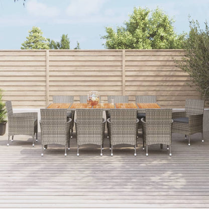 Vidaxl Set De Comedor De Jardín 11 Pzas Y Cojines Ratán Sintético Gris_1