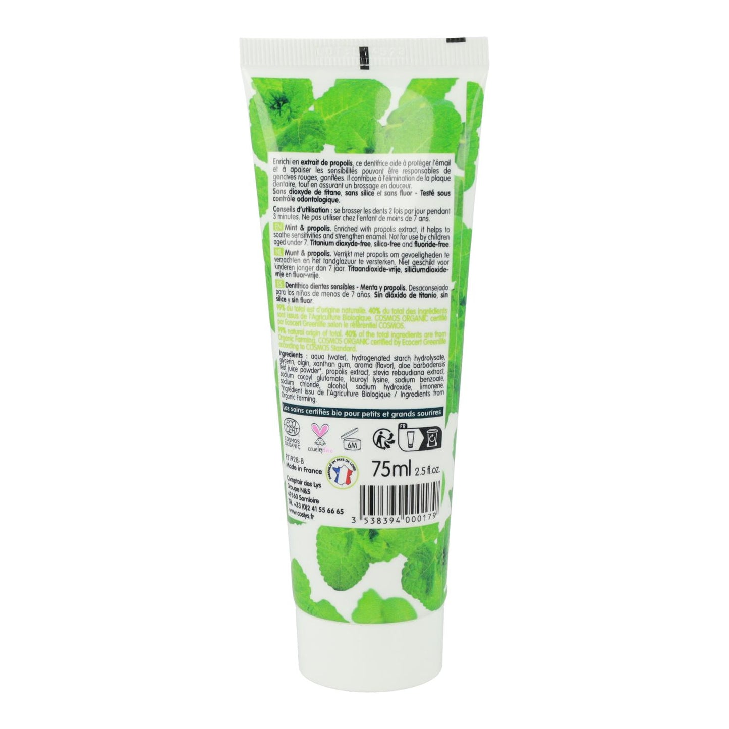Coslys Gel Dentífrico 75 ml para Dentes e Gengivas Sensíveis