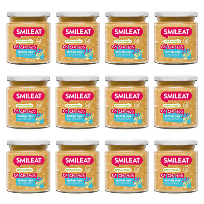 Embalagem de 12 frascos de lentilhas biológicas com quinoa CA CHI TOS Smileat 230g