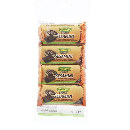 Barra de chocolate com sésamo Rapunzel 4x27g