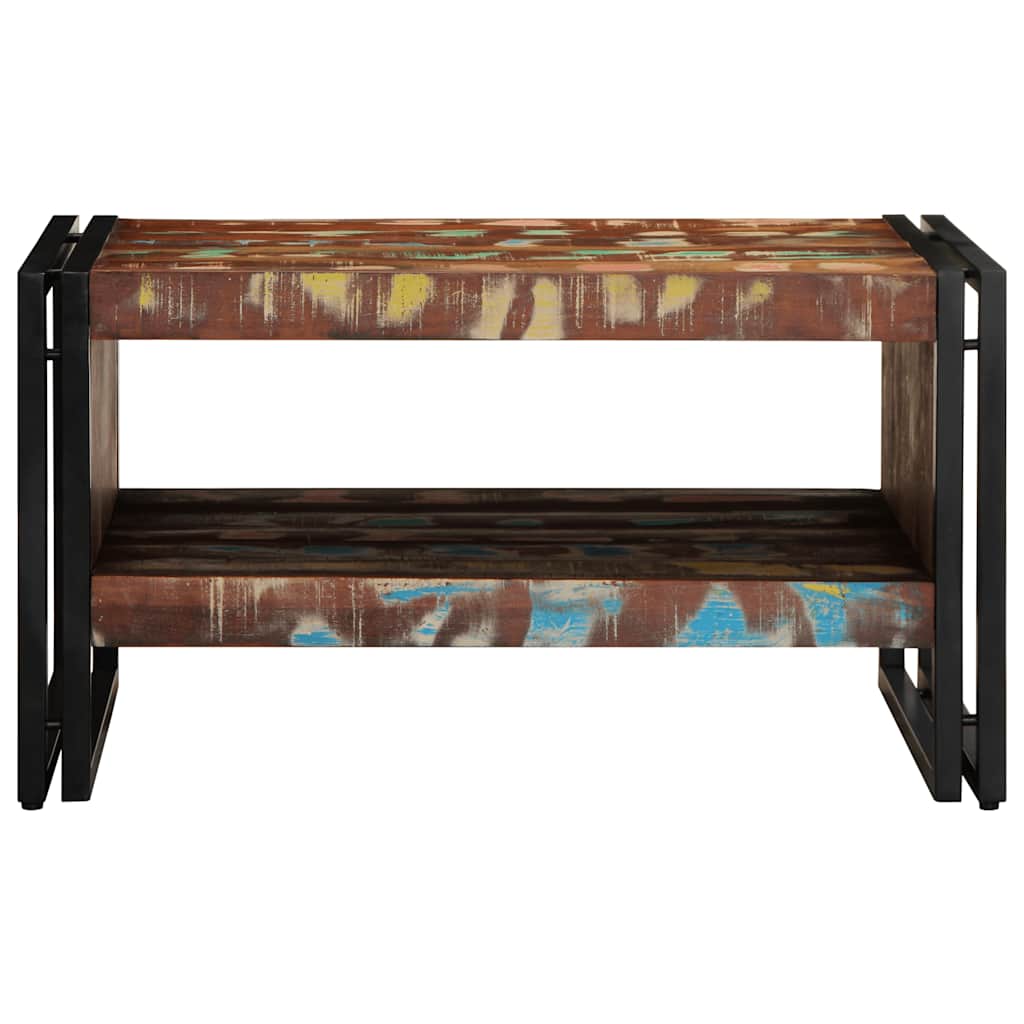 Mesa De Centro Multicolor 70x50x38 Cm Madera Maciza Reciclada_2