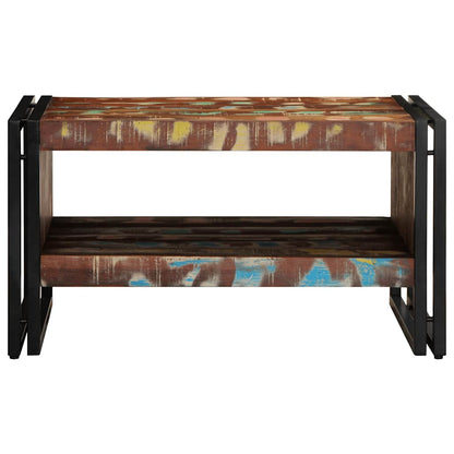 Mesa De Centro Multicolor 70x50x38 Cm Madera Maciza Reciclada_2
