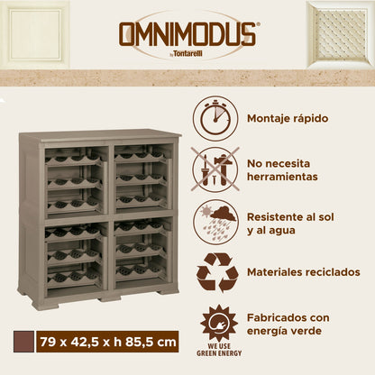 4 Estantería De Almacenamiento Modular Con Rejilla Para 48 Botellas Wengué_1