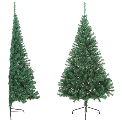 Vidaxl Medio Árbol De Navidad Artificial Con Soporte Pvc Verde 210 Cm_3
