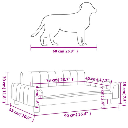 Cama Para Perros De Tela Negra 90x53x30 Cm / Vetonek_1