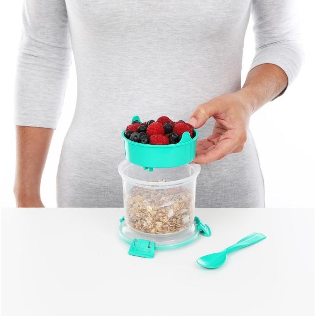 Sistema Breakfast To Go Round Recipiente Hermético para Lanche 530 ml