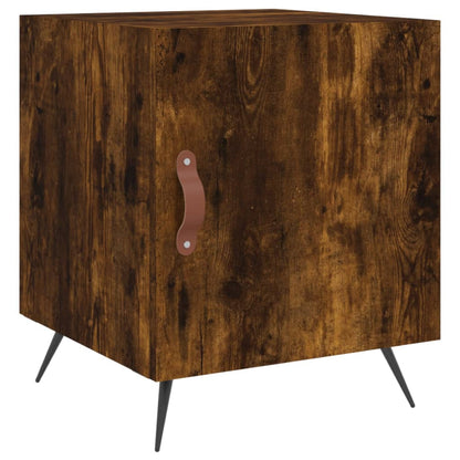 Mesita De Noche Madera De Ingeniería Roble Ahumado 40x40x50 Cm_0