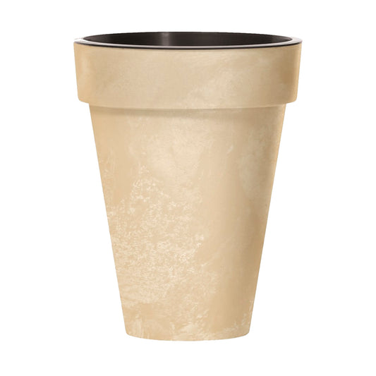 Maceta Cube Slim Beton Effect 12l., Con Depósito, Dimensiones (mm) 276x276x349, Color Crema_0