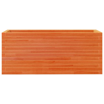 Jardinera De Madera Maciza De Pino Marrón Cera 110x40x45,5 Cm_4