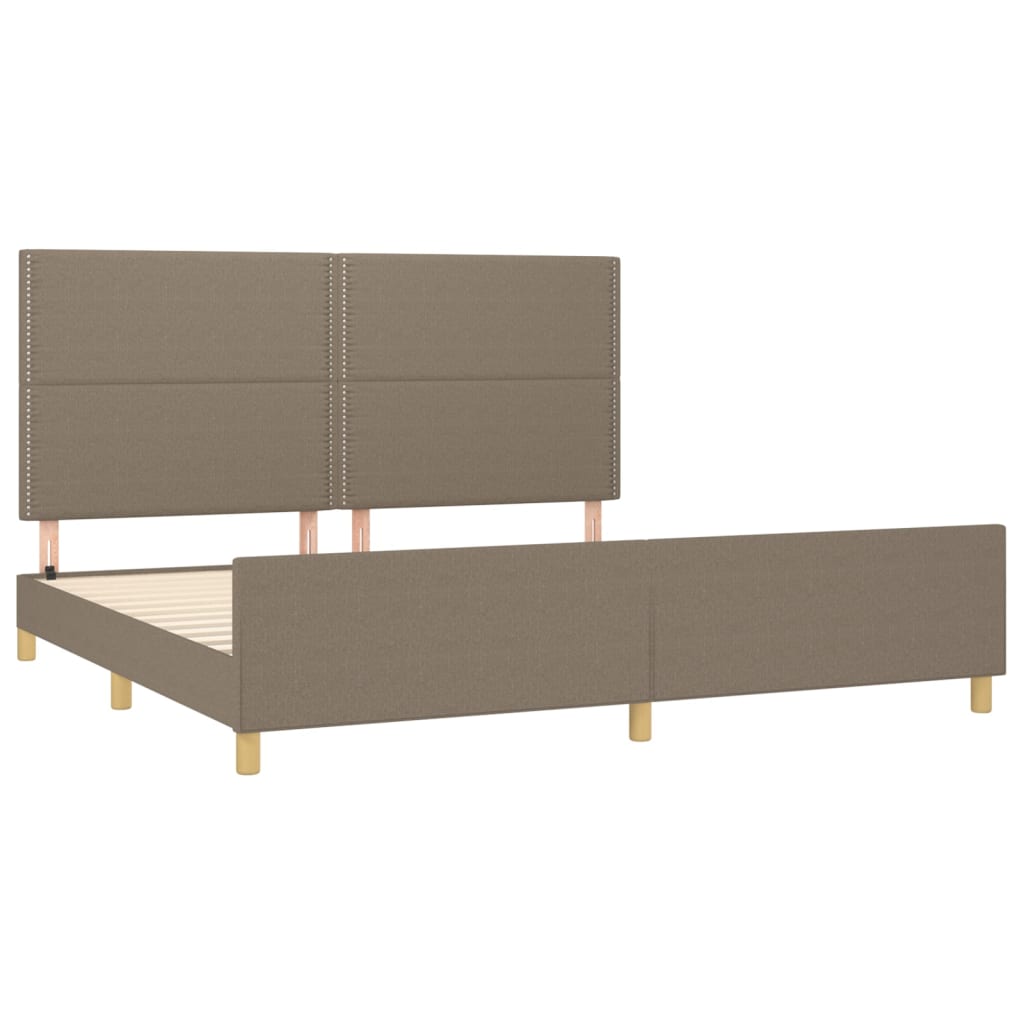 Estructura De Cama Con Cabecero De Tela Gris Taupe 200x200 Cm / Vetonek_1