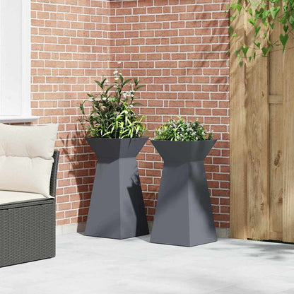 Maceta Pilar 2 Uds. Gris Antracita 35 X 35 X 73 Cm_3