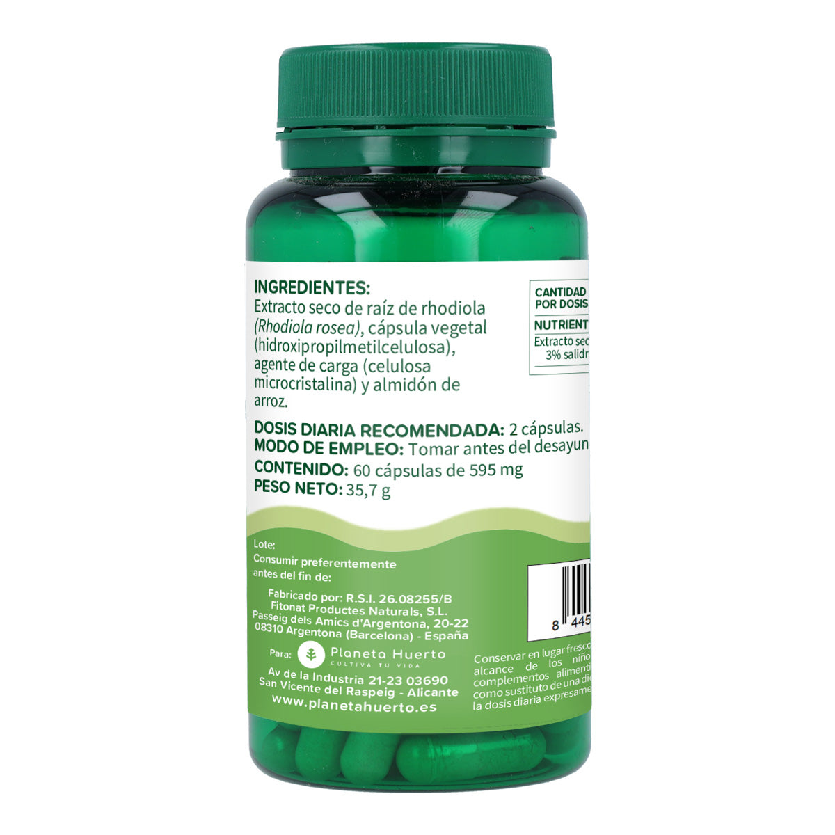 Rhodiola Planet Orchard 60 cápsulas