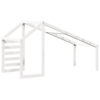 Techo De Cama Infantil Madera Maciza Pino Blanco 198x97x113 Cm_5