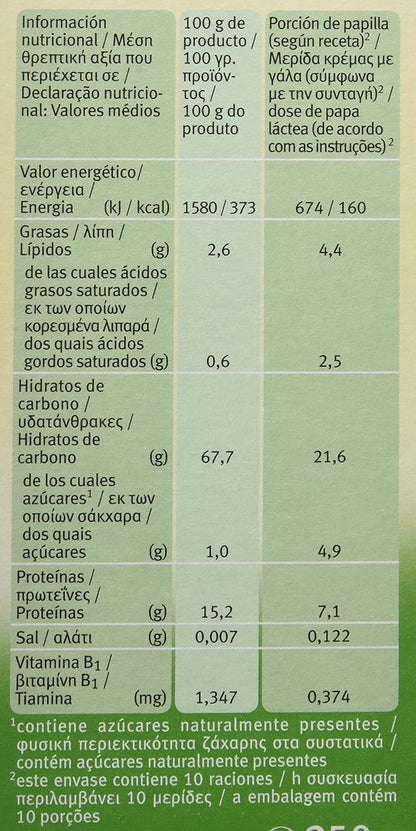 Papa de espelta biológica +4 meses Holle 250 g