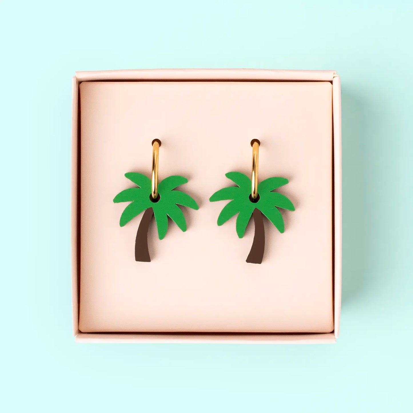 Pendientes Palmera - Aro de Acero Quirúrgico y Bañado en Oro de 18k - Nature Vibes_1