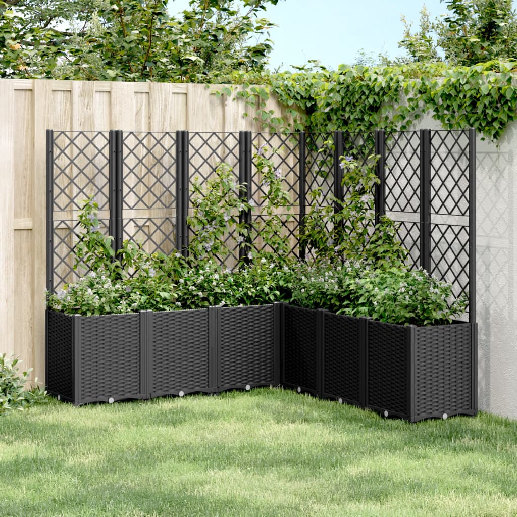 Jardinera Con Enrejado Pp Negro 160x160x140 Cm_1