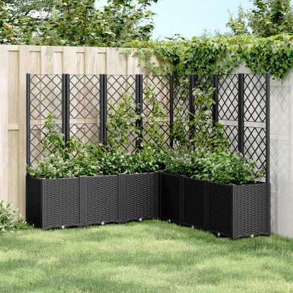 Jardinera Con Enrejado Pp Negro 160x160x140 Cm_1