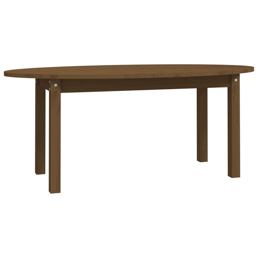 Mesa De Centro Madera Maciza De Pino Marrón Miel 110x55x45 Cm_0