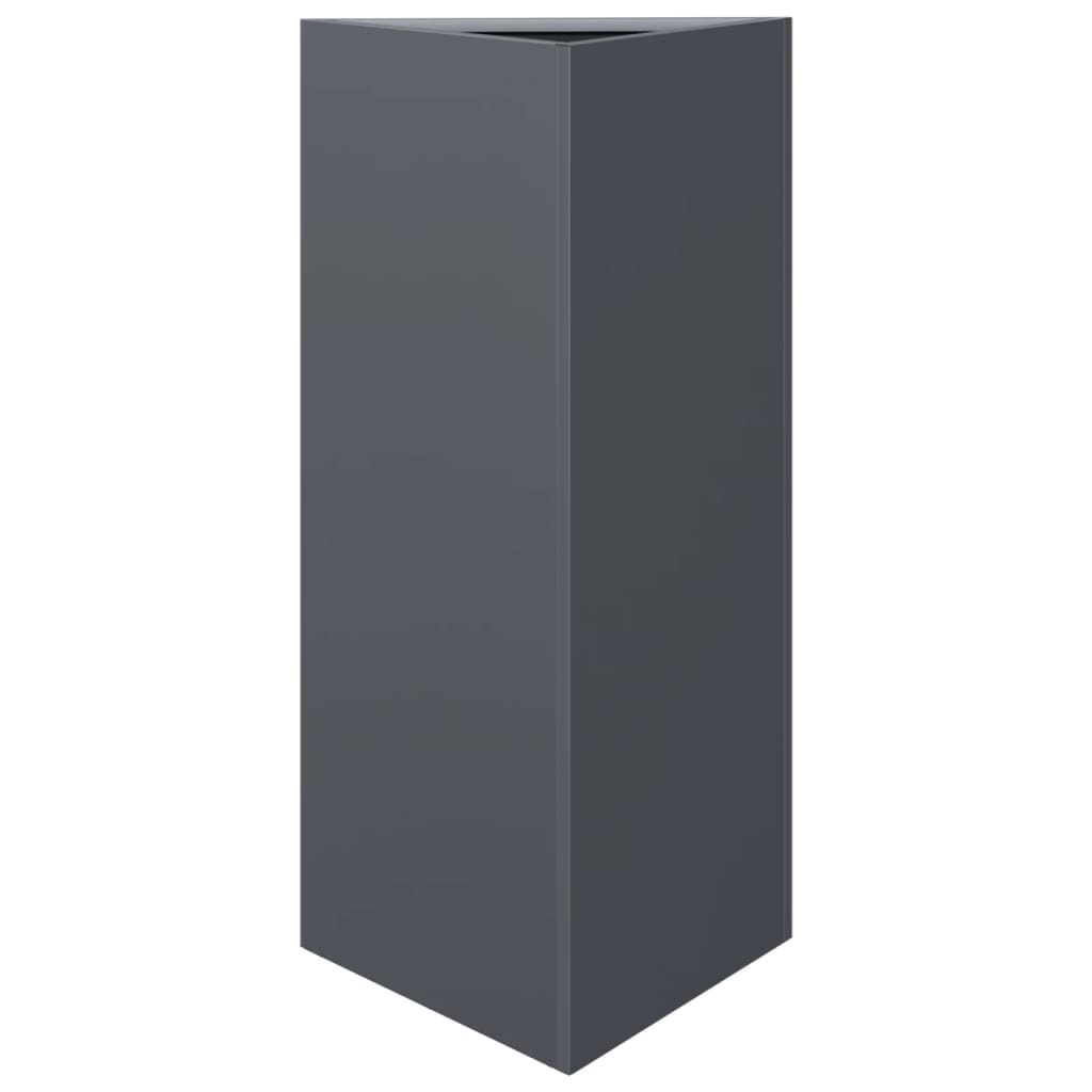 Jardinera Triangular Acero Gris Antracita 40x34,5x75 Cm_0