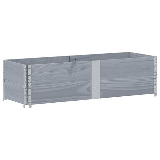 Jardinera De Madera Maciza De Pino Gris 150x50 Cm_0