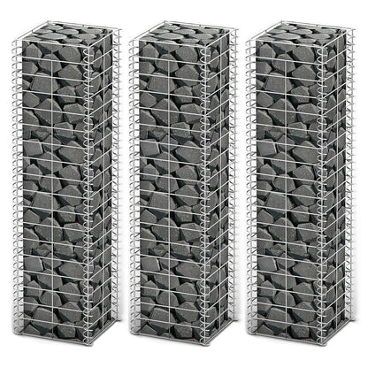 Cestas De Muro De Gaviones Alambre Galvanizado 25x25x100 3 Uds / Vetonek_3