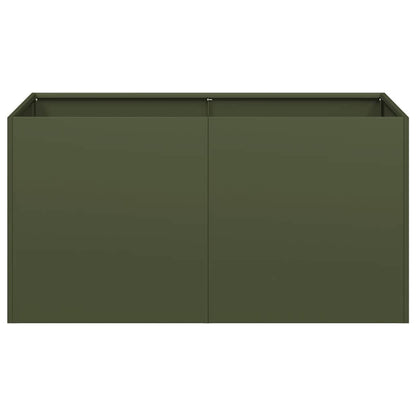 Jardinera De Acero Laminado En Frío Verde Oliva 80x40x40 Cm_3