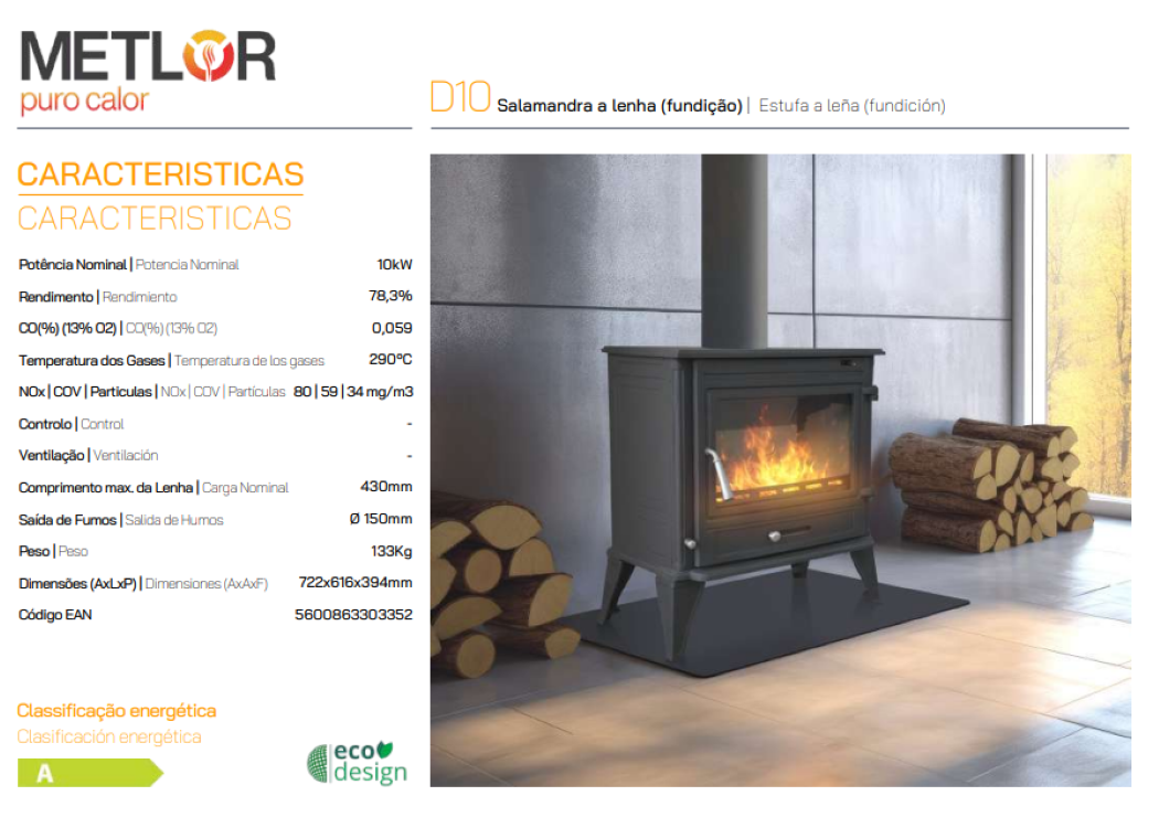 Estufa De Leña Metlor Modelo D10_1