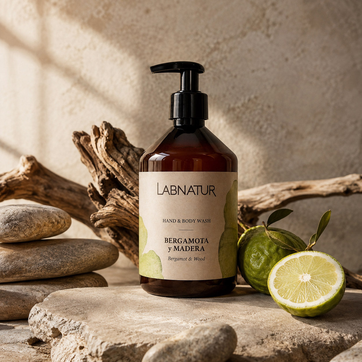 Jabón Manos y Cuerpo Bergamota y Madera Labnatur 500 ml | Aroma Amaderado y Dulce | Limpieza Suave | Vegano_2