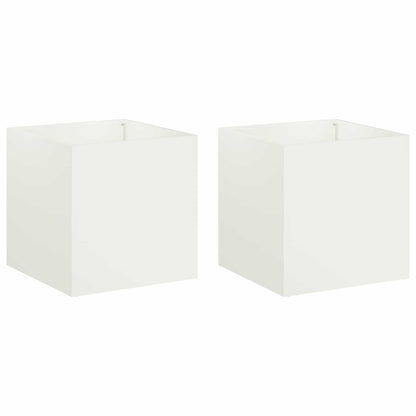 Macetero De Jardín 2 Uds. Blanco 45 X 45 X 45 Cm_0