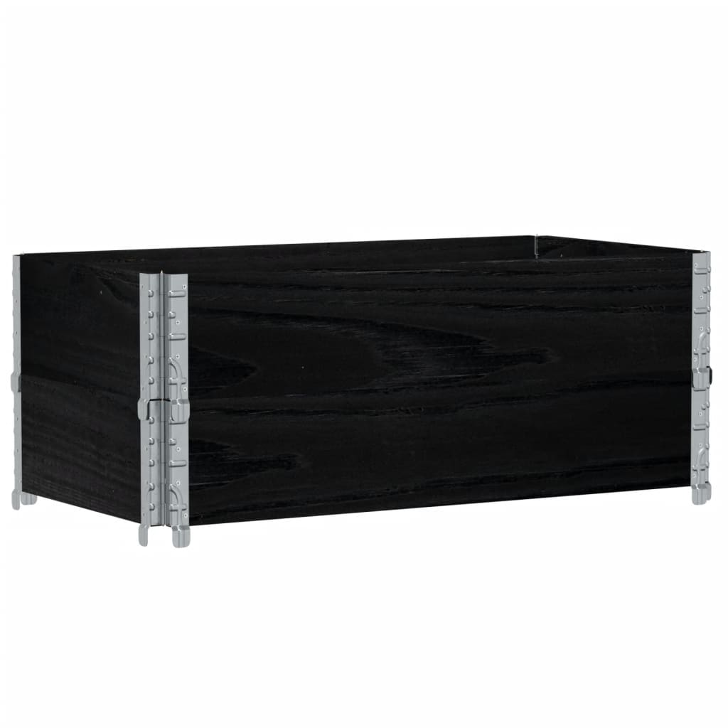 Jardinera De Madera Maciza De Pino Negro 100x50 Cm_4