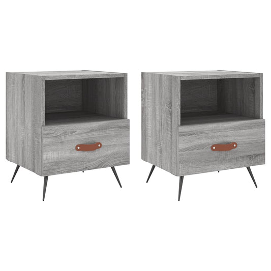 Mesitas Noche 2 Uds Madera Ingeniería Gris Sonoma 40x35x47,5 Cm_0