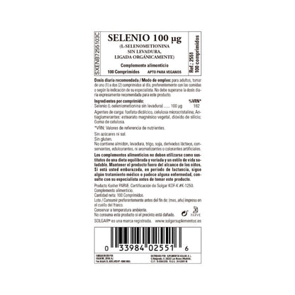 Embalagem 2x Selénio (sem fermento), 100 comprimidos de 100 mg