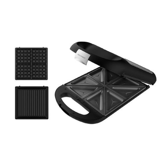 Sandwichera Rock'ntoast Family 3in1. 1500 W, Capacidad Para 4 Sandwiches, Revestimiento Antiadherente, 3 Placa Intercambiables, Rapidez Y Tostado Un_0