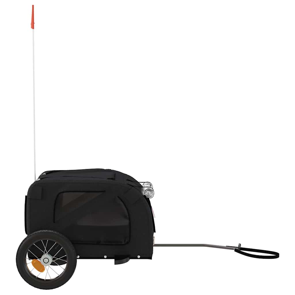 Remolque De Bicicleta Mascotas Hierro Tela Oxford Negro_5