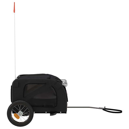 Remolque De Bicicleta Mascotas Hierro Tela Oxford Negro_5