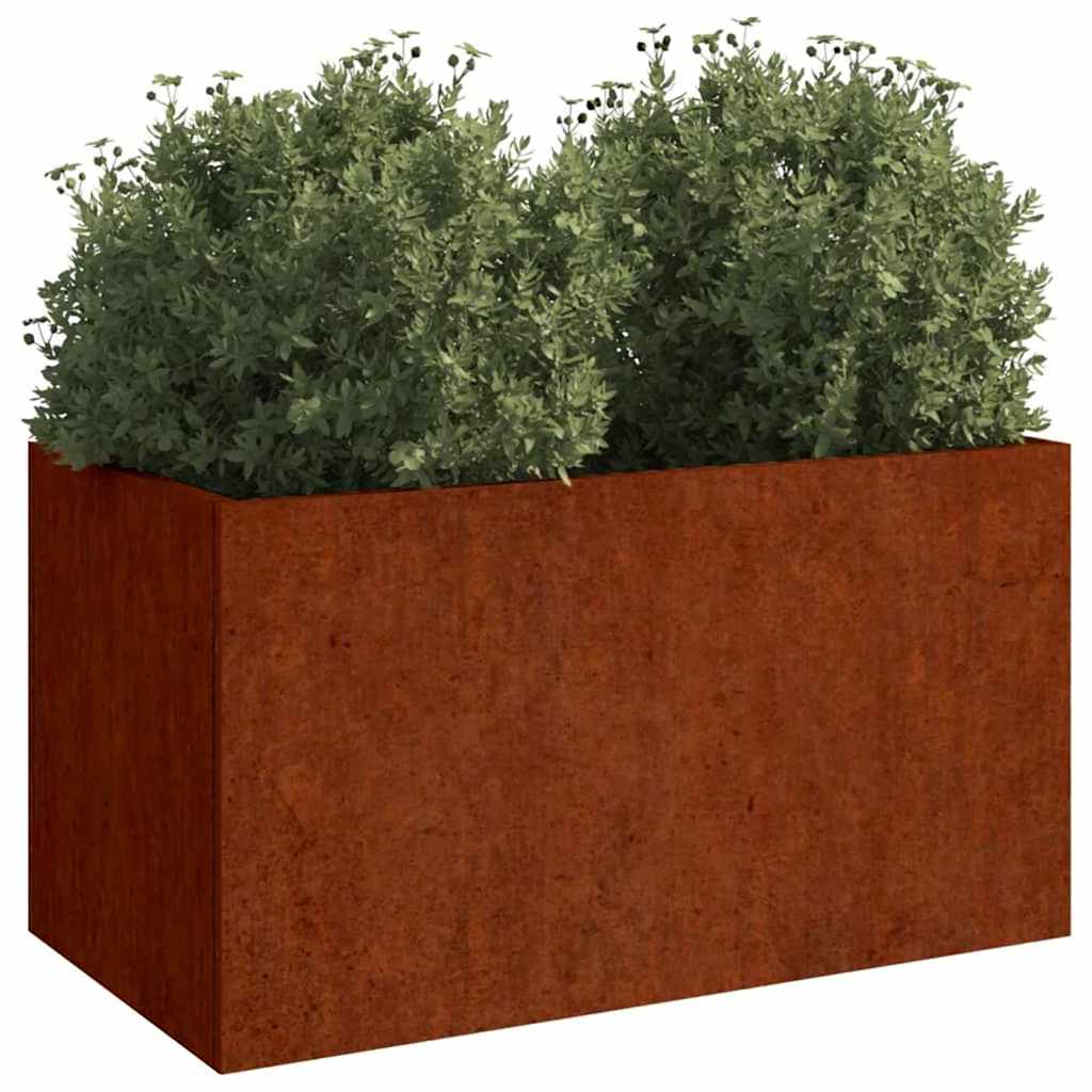 Jardinera De Acero Corten 62x30x29 Cm_2