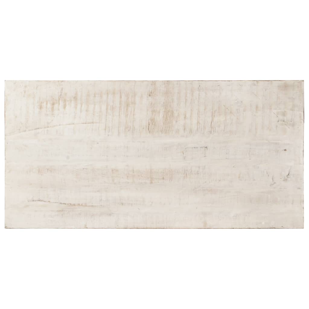 Mesa De Comedor Madera Maciza De Mango Blanca 120x60x76 Cm_2