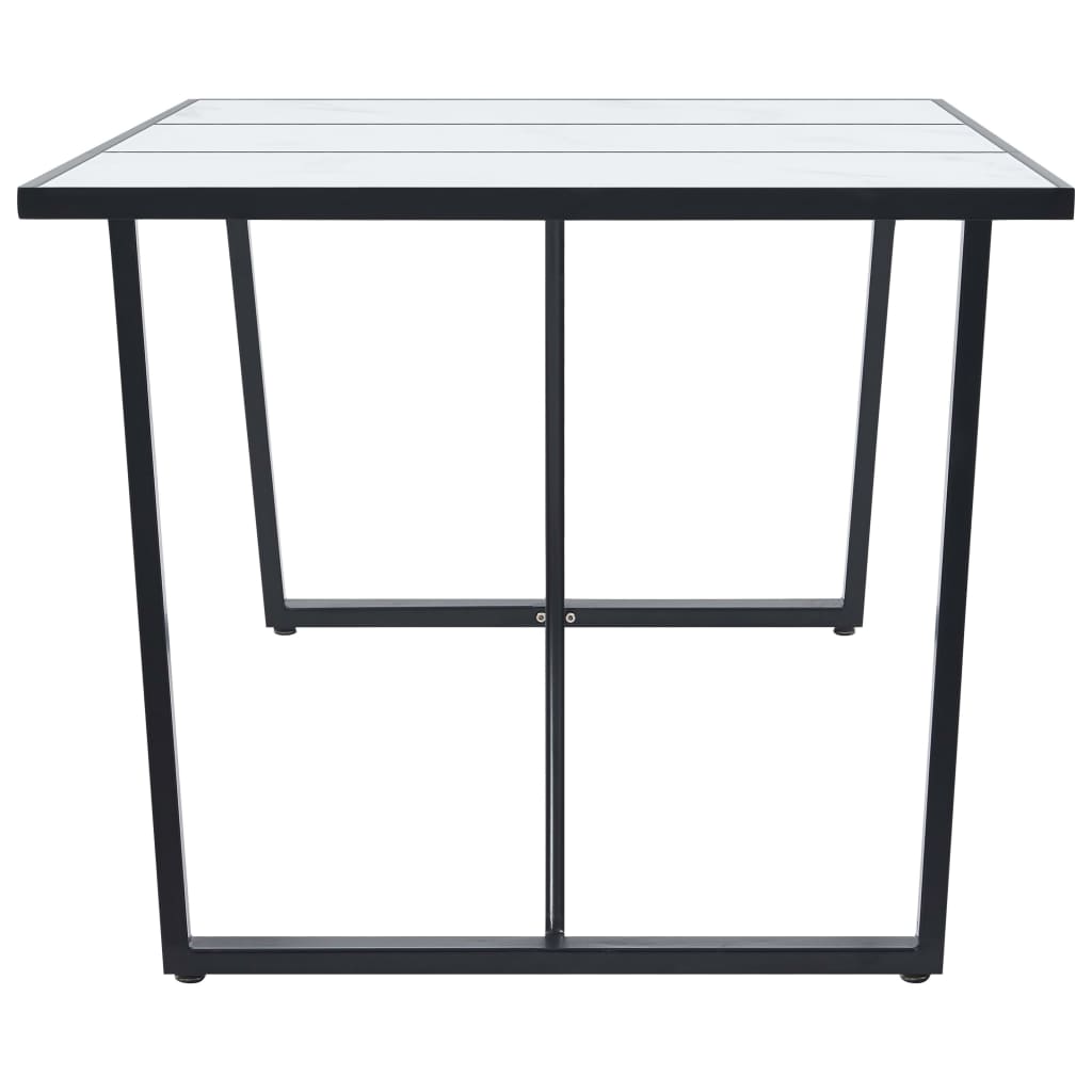 Mesa De Comedor De Vidrio Templado Blanco 180x90x75 Cm_1