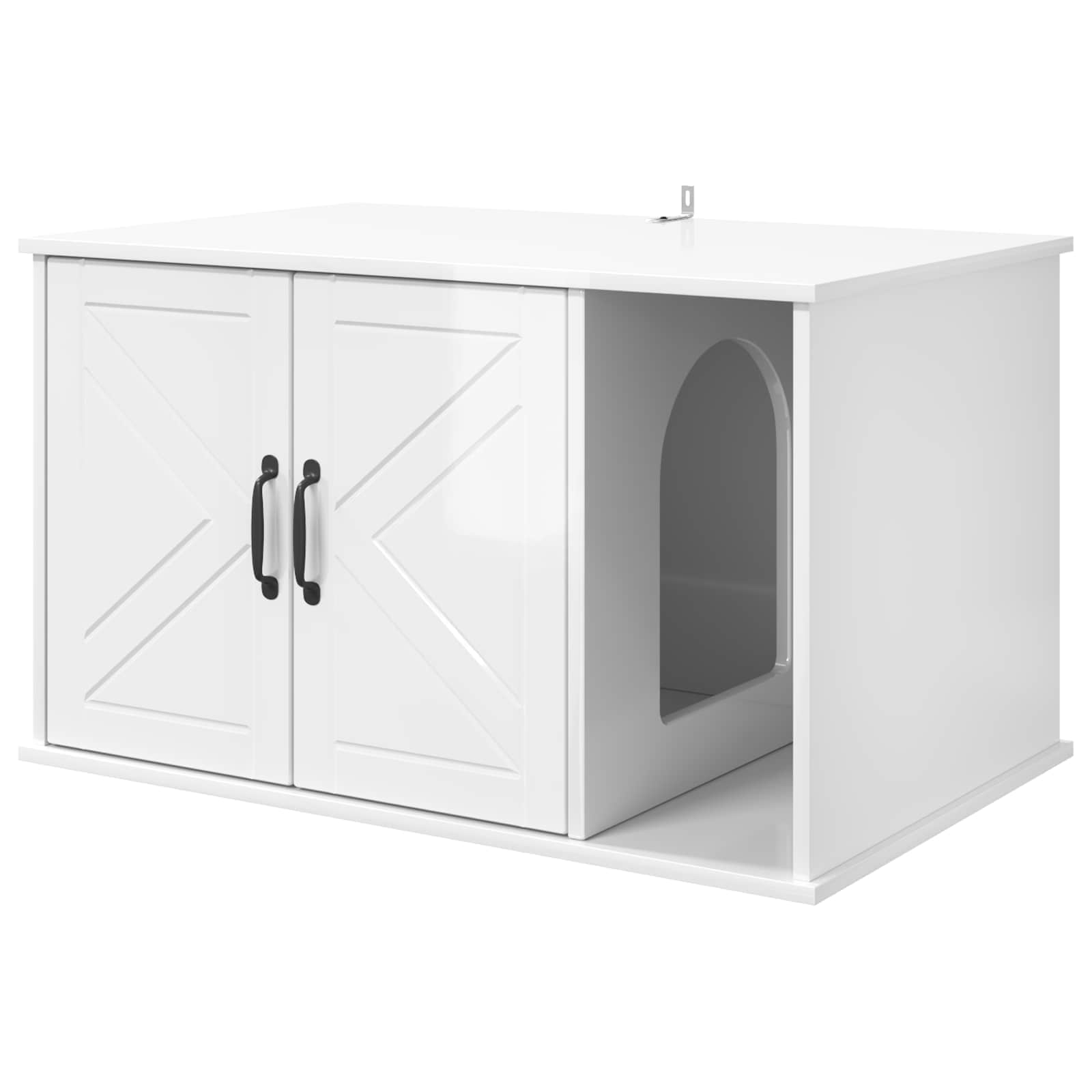 Casa Para Gatos Brillante 85 X 55 X 50 Cm Madera De Ingeniería_0