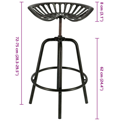 Esschert Design Taburete Con Forma De Asiento De Tractor Negro_1