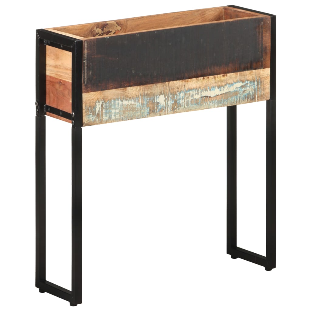 Jardinera De Madera Maciza Reciclada 60x20x68 Cm_1