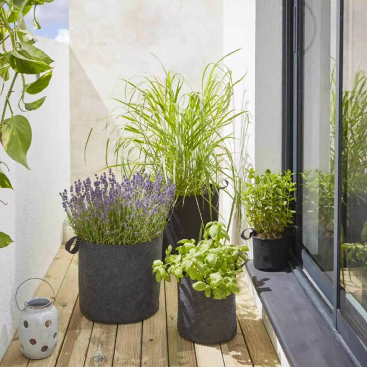 Saco de plantação em feltro geotêxtil cinzento Bag4Plant ø15 cm 2,7 L